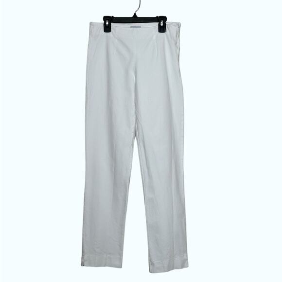 Charlotte Kellogg white straight legs flat front pants size 10 - Picture 9 of 10